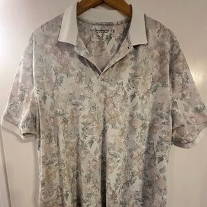 Abercrombie & Fitch Floral Polo Shirt with White Collar